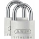 Abus Titalium 64 ΤΙ/30BTWINS Ατσάλινο Λουκέτο Πέταλο με Κλειδί 30mm Ασημί 2τμχ