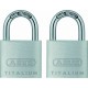 Abus Titalium 64 ΤΙ/30BTWINS Ατσάλινο Λουκέτο Πέταλο με Κλειδί 30mm Ασημί 2τμχ