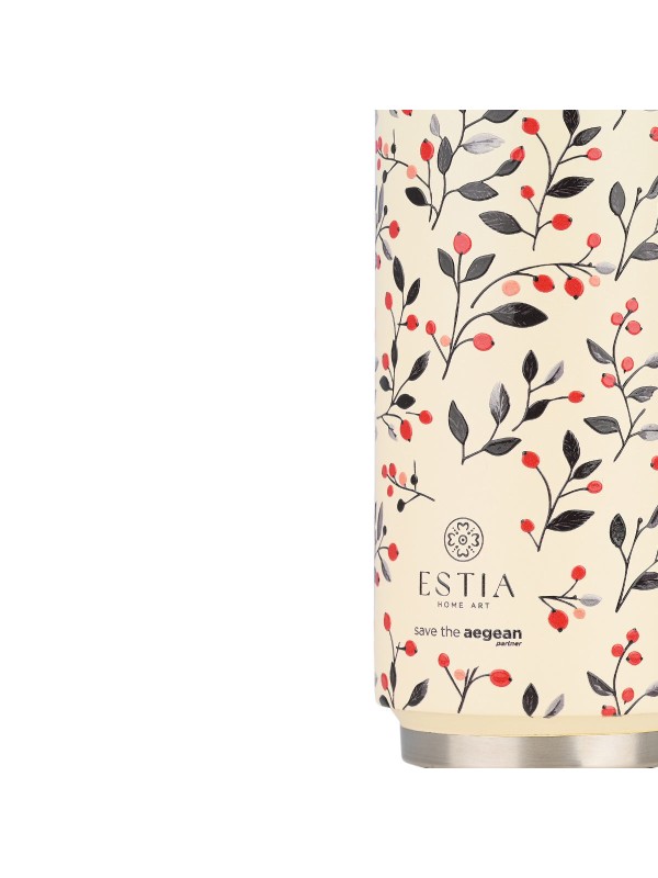 Estia Travel Cup Save the Aegean Ανακυκλώσιμο Ποτήρι Θερμός Ανοξείδωτο / Πλαστικό BPA Free 500ml Bloom Beige με Καλαμάκι Estia Travel Cup Save the Aegean Ανακυκλώσιμο Ποτήρι Θερμός Ανοξείδωτο / Πλαστικό BPA Free 500ml Bloom Beige με Καλαμάκι