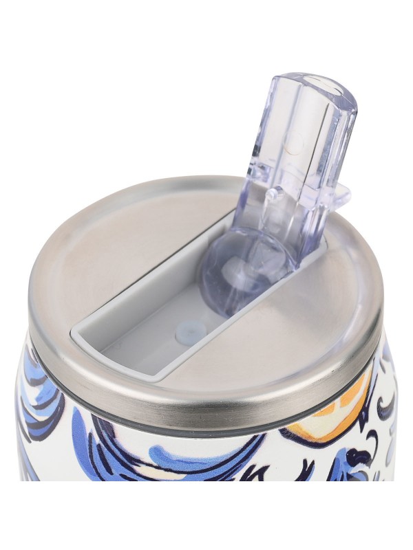 Estia Travel Cup Save the Aegean Ανακυκλώσιμο Ποτήρι Θερμός Ανοξείδωτο / Πλαστικό BPA Free 500ml Amalfi Coast με Καλαμάκι