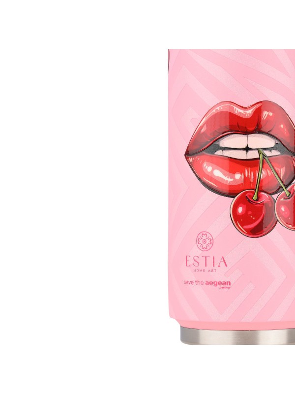 Estia Travel Cup Save The Aegean Ανακυκλώσιμο Ποτήρι Θερμός Ανοξείδωτο / Πλαστικό BPA Free 500ml Blush Pop με Καλαμάκι Estia Travel Cup Save The Aegean Ανακυκλώσιμο Ποτήρι Θερμός Ανοξείδωτο / Πλαστικό BPA Free 500ml Blush Pop με Καλαμάκι