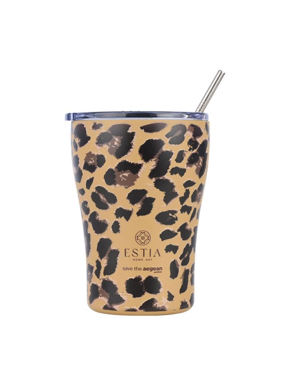 Estia Coffee Mug Save The Aegean Ποτήρι Θερμός Ανοξείδωτο BPA Free 350ml Spotted Prowl με Καλαμάκι Estia Coffee Mug Save The Aegean Ποτήρι Θερμός Ανοξείδωτο BPA Free 350ml Spotted Prowl με Καλαμάκι