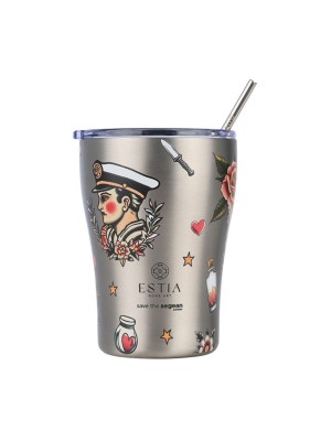 Estia Coffee Mug Save The Aegean Ανακυκλώσιμο Ποτήρι Θερμός Ανοξείδωτο BPA Free 350ml old School με Καλαμάκι Estia Coffee Mug Save The Aegean Ανακυκλώσιμο Ποτήρι Θερμός Ανοξείδωτο BPA Free 350ml old School με Καλαμάκι