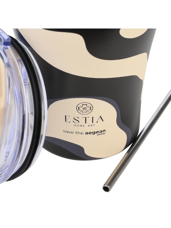 Estia Coffee Mug Save The Aegean Ανακυκλώσιμο Ποτήρι Θερμός Ανοξείδωτο BPA Free 350ml Bold Drift με Καλαμάκι Estia Coffee Mug Save The Aegean Ανακυκλώσιμο Ποτήρι Θερμός Ανοξείδωτο BPA Free 350ml Bold Drift με Καλαμάκι