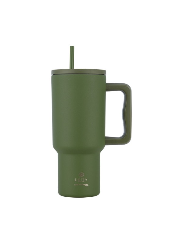 Estia Straw Tumbler XL Θερμός Ανοξείδωτο BPA Free 900ml Forest Spirit με Καλαμάκι και Λαβή 01-32104 Estia Straw Tumbler XL Θερμός Ανοξείδωτο BPA Free 900ml Forest Spirit με Καλαμάκι και Λαβή 01-32104