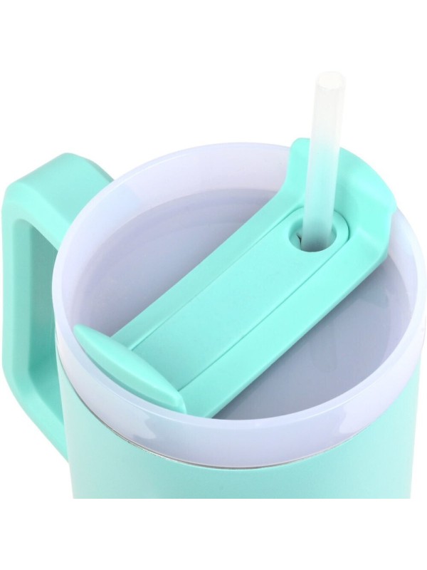 Estia Straw Tumbler XL Θερμός Ανοξείδωτο BPA Free 1.2lt Bermuda Green με Καλαμάκι και Λαβή 01-32203 Estia Straw Tumbler XL Θερμός Ανοξείδωτο BPA Free 1.2lt Bermuda Green με Καλαμάκι και Λαβή 01-32203
