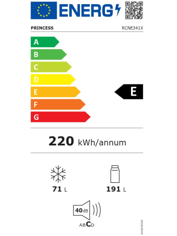 Princess Ψυγειοκαταψύκτης 262lt Total NoFrost Υ178.9xΠ55xΒ60εκ. Inox RCNE 341X