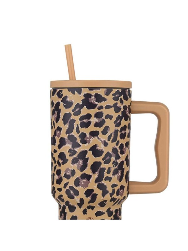 Estia Straw Tumbler XL Save the Aegean Θερμός Ανοξείδωτο BPA Free 900ml SPOTTED PROWL με Καλαμάκι και Λαβή Estia Straw Tumbler XL Save the Aegean Θερμός Ανοξείδωτο BPA Free 900ml SPOTTED PROWL με Καλαμάκι και Λαβή