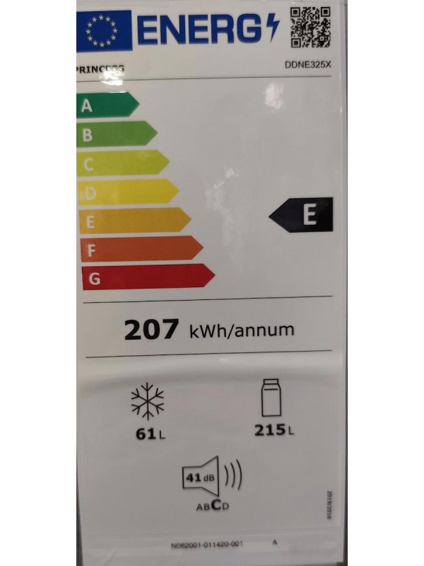 Princess Ψυγείο Δίπορτο 276lt Total NoFrost Υ168xΠ55xΒ57εκ. Inox DDNE325x Princess Ψυγείο Δίπορτο 276lt Total NoFrost Υ168xΠ55xΒ57εκ. Inox DDNE325x