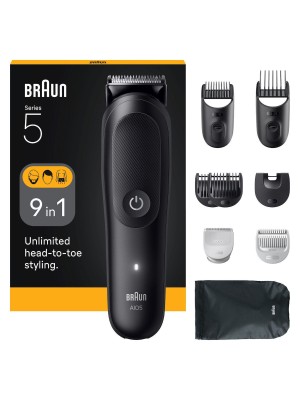 Braun All-in-one Series 5 Σετ Επαναφορτιζόμενης Κουρευτικής Μηχανής Μαύρο AIO5540 Braun All-in-one Series 5 Σετ Επαναφορτιζόμενης Κουρευτικής Μηχανής Μαύρο AIO5540