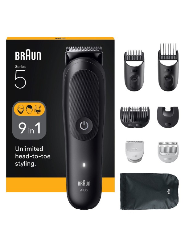 Braun All-in-one Series 5 Σετ Επαναφορτιζόμενης Κουρευτικής Μηχανής Μαύρο AIO5540 Braun All-in-one Series 5 Σετ Επαναφορτιζόμενης Κουρευτικής Μηχανής Μαύρο AIO5540