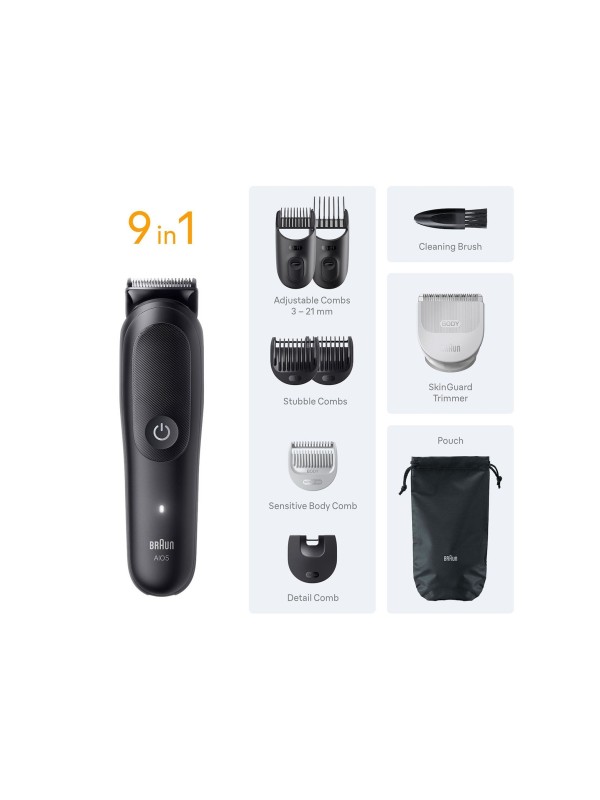 Braun All-in-one Series 5 Σετ Επαναφορτιζόμενης Κουρευτικής Μηχανής Μαύρο AIO5540 Braun All-in-one Series 5 Σετ Επαναφορτιζόμενης Κουρευτικής Μηχανής Μαύρο AIO5540