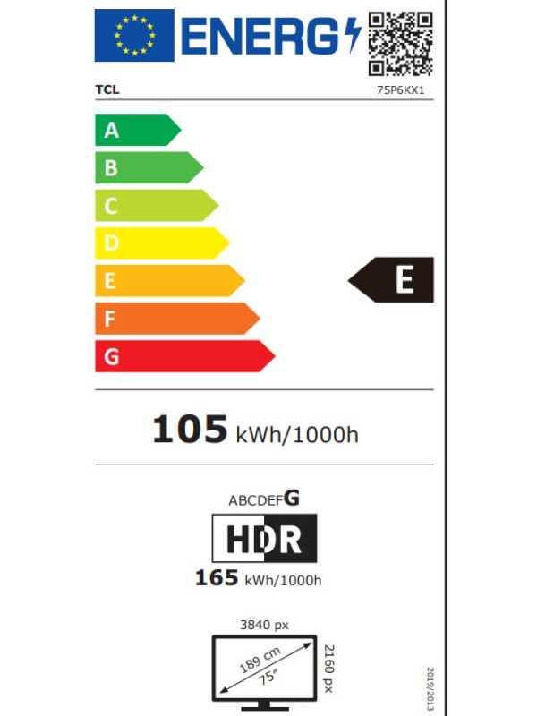 TCL Smart Τηλεόραση 75" 4K UHD LED P6K HDR (2025) 75P6K