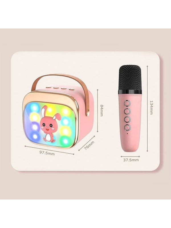 LAMTECH BT5.4 RGB KID KARAOKE SPEAKER PINK WITH MIC HOPPEE LAM980220