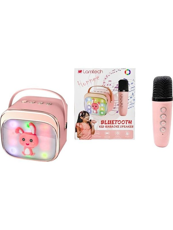 LAMTECH BT5.4 RGB KID KARAOKE SPEAKER PINK WITH MIC HOPPEE LAM980220