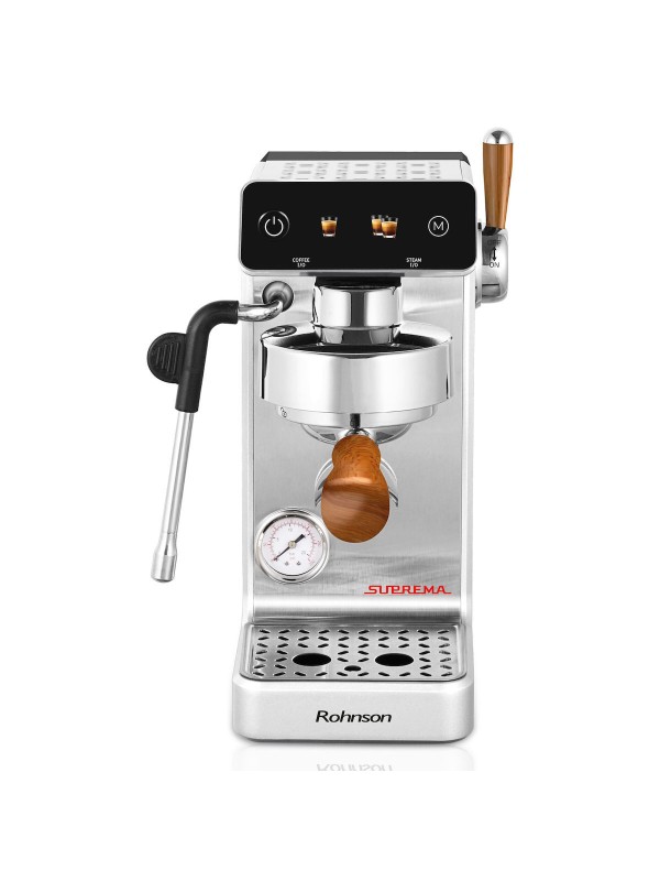 Rohnson R-98300  Suprema Μηχανή Espresso 2700W Πίεσης 20bar Ασημί
