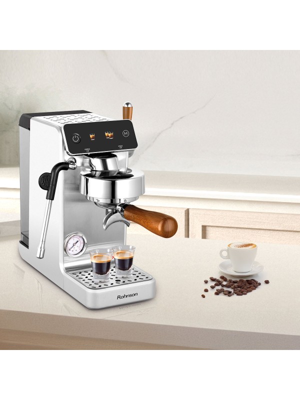 Rohnson R-98300  Suprema Μηχανή Espresso 2700W Πίεσης 20bar Ασημί