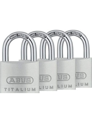 Abus Titalium 64 ΤΙ/40QUADB Αλουμινένιο Λουκέτο Πέταλο με Κλειδί 40mm Ασημί 4τμχ Abus Titalium 64 ΤΙ/40QUADB Αλουμινένιο Λουκέτο Πέταλο με Κλειδί 40mm Ασημί 4τμχ