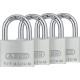 Abus Titalium 64 ΤΙ/40QUADB Αλουμινένιο Λουκέτο Πέταλο με Κλειδί 40mm Ασημί 4τμχ