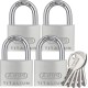 Abus Titalium 64 ΤΙ/40QUADB Αλουμινένιο Λουκέτο Πέταλο με Κλειδί 40mm Ασημί 4τμχ