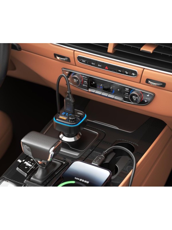 XO FM Transmitter Αυτοκινήτου BCC08 με Bluetooth / Type-C / USB