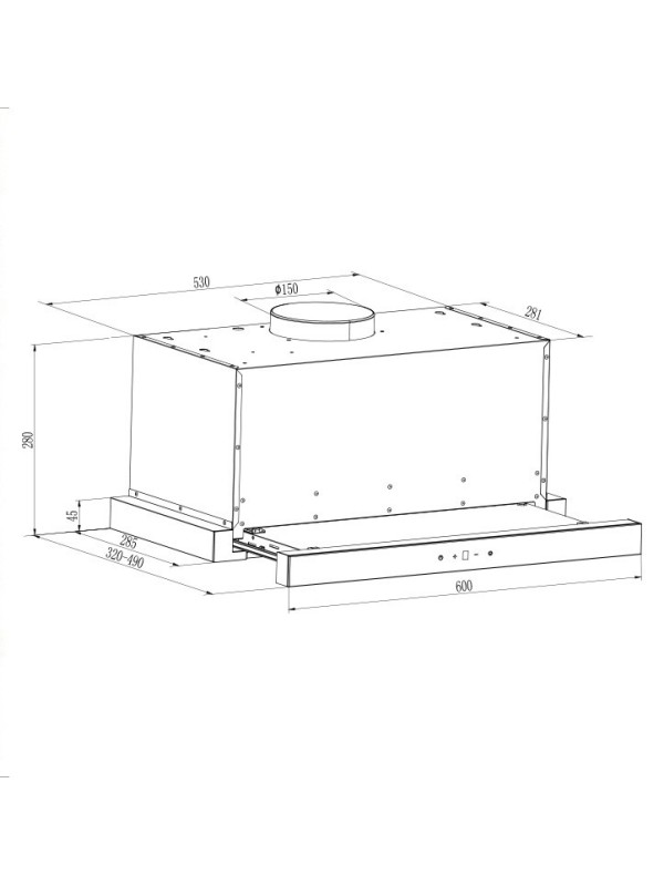 Gruppe Ammos Forte Συρόμενος Απορροφητήρας 60cm Μαύρος S-3003C-C05-M13-600 Gruppe Ammos Forte Συρόμενος Απορροφητήρας 60cm Μαύρος S-3003C-C05-M13-600