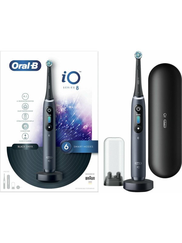 Oral-B iO Series 8 Ηλεκτρική Οδοντόβουρτσα με Χρονομετρητή, Αισθητήρα Πίεσης και Θήκη Ταξιδίου Μαύρη Oral-B iO Series 8 Ηλεκτρική Οδοντόβουρτσα με Χρονομετρητή, Αισθητήρα Πίεσης και Θήκη Ταξιδίου Μαύρη