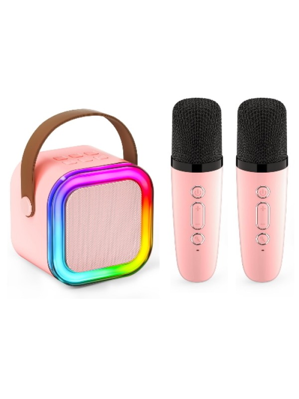 Ασύρματο Ηχείο Bluetooth με 2 μικρόφωνα Karaoke K12 Ροζ Ασύρματο Ηχείο Bluetooth με 2 μικρόφωνα Karaoke K12 Ροζ