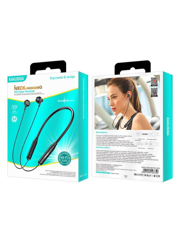Kakusiga KSC-1472 In-ear Bluetooth Handsfree Ακουστικά με Αντοχή στον Ιδρώτα Μαύρα