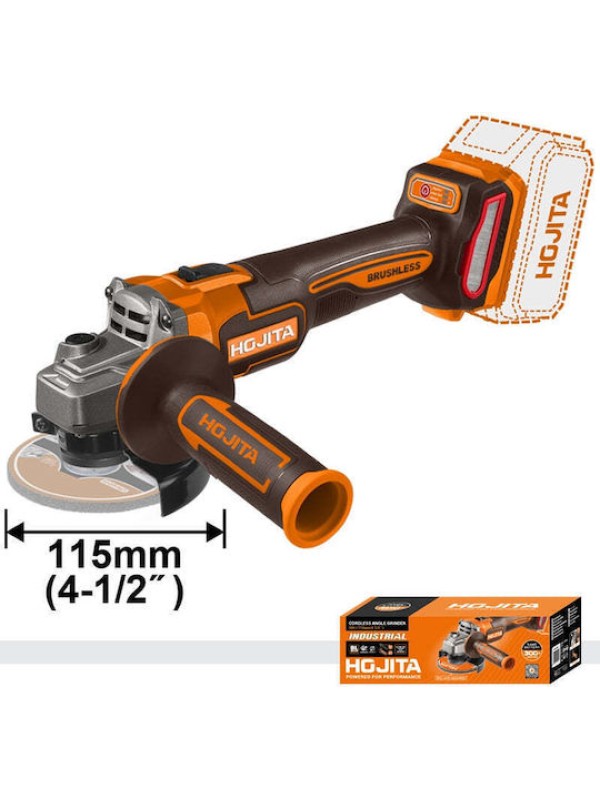 ΓΩΝΙΑΚΟΣ Τροχός Hojita HJLAPM11 115mm Μπαταρίας Brushless με Ρύθμιση Στροφών 20V Solo ΓΩΝΙΑΚΟΣ Τροχός Hojita HJLAPM11 115mm Μπαταρίας Brushless με Ρύθμιση Στροφών 20V Solo